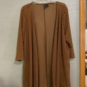 women's 2X crocheted cardigan, 3 qtr length sleeve